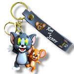 Artbizz Shinchan Cartoon PVC Rubber Keychain & Keyring | Anime Keychain | 3D Character Cartoon Rubber Keychain | Silicon Soft Rubber Keychain | Key Accessory for Kids and Adults (Tom & Jerry)