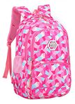 SellerFun Girl Geometric Printed Primary Junior High University School Bag Bookbag Backpack (19L, 2# Rose)