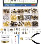 GLARKS 950Pcs Jewelry Making Supplies Kit with Jewelry Making Tools, Jewelry Pliers, Beading Wires, Jewelry Findings and Measuring Tools for DIY Earring Necklace Craft Jewelry Repair (1459pcs)