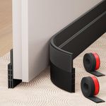 Door Draught Excluder 2 Packs,Door Bottom Seal,Under Door Draft Stopper Seals Anti-Collision Strong Adhesive Weather Stripping Tape Soundproof Draught Stoppers Black 2PC 2" W x 39" L