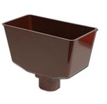 Brown Square Guttering and Downpipe - Gutter and Pipe Fittings - Hopper