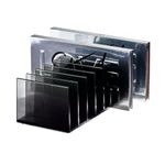 iDesign Makeup Storage Shelf from the Signature Series by Sarah Tanno, 7-Compartment RPET Makeup Palette Organiser, Cosmetic Storage System, Smoke/Matte Black, 20.47/10.16/9.27