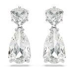 Swarovski Women Mesmera Drop Earrings, Mixed Cuts, White, Rhodium Plated