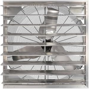 Hurricane Pro Shutter Exhaust Fan with 3 Metal Blades, Electric Cord, and Button Controller for Household Ventilation Fans, 36 Inch