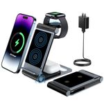 Bolvunes Wireless Charging Station, Foldable 3 in 1 Foldale Wireless Charger 15W, Travel Wireless Charger for iPhone 15/14/13/12/11/Pro Max XR XS 8 Plus, for Apple Watch9/8/7/SE,for AirPods 3 2Pro