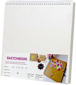 Lakeer Watercolor Wire-O Sketchbook - 12x12 inch | Cold-Pressed Watercolor Paper with Cotton-25 Sheets (50 Pages), 250 GSM | for Artist-(Acid Free)