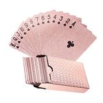 Rose Gold Poker Cards, Magic Game Cards Magic Poker Cards Gold Foil Poker Playing Cards Magic Cards Deck of Cards Plastic Poker Cards Waterproof Playing Cards for Game Family Card Birthday Party