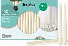 Bolsius Tapered Dinner Candles (Pack of 100), Ivory, Length: 25.4 cm/10 inch, Wax Candles, Tabletop Restaurant Candles, Romantic Dining, P962