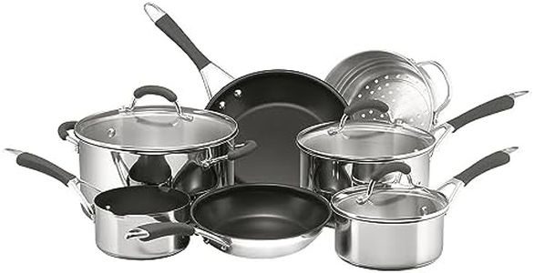 RACO Reliance 7 Piece Cookware Set - Stainless Steel & Nonstick, Induction Compatible, Dishwasher & Oven Safe, Includes Saucepans, Stockpot, Frypan, Skillet & Steamer