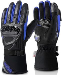 IRON JIA'S Motorcycle Gloves Winter Cold Weather Warm Touchscreen Waterproof Windproof Protective Gear (Blue, L)