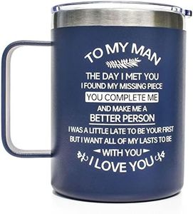 CHIUTUUY Personalized Gifts for Men, 14 OZ Stainless Steel Double Wall Insulated Coffee Mug/Tumbler with Lid and Straw, Funny Gifts for Him Birthday, Anniversary, Valentine's Day(For Boyfriend/Fiance)