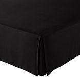 Amazon Basics Lightweight Pleated Bed Skirt - Queen, Black