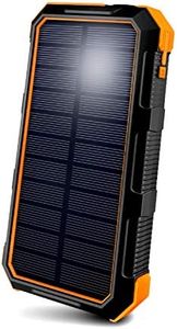 ToughTested Bigfoot Portable Solar Charger with 4-Mode LED Flashlight | IP67 All Weather, High Efficiency Solar Panel Charger for iPhone & Android Smartphones & Tablets, Drones, Cameras, (24000mAh)