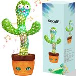 Keculf Cactus Baby Toy Talking Cactus Toys, Singing Cactus Toy Cactus, Mimicking Cactus Toy for Babies Smart Cactus Toy, Repeats What You say(Volume Control)
