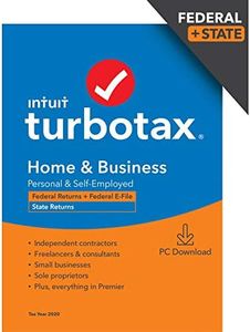 [Old Version] TurboTax Home & Business Desktop 2020 Tax Software, Federal and State Returns + Federal E-file [Amazon Exclusive] [PC Download]