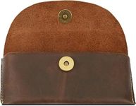 CestAntiQ, Leather Sunglasses Case, Genuine Leather Eyeglass Case, Reading Glasses Case for Men & Women, Dark Brown Leather Glasses Holder, Stylish & Durable Eyewear Case