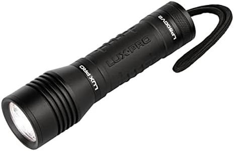 LUXPRO Bright 330 Lumen CREE LED Handheld Flashlight - Features TackGrip and Aircraft-Grade Aluminum - Pocket-Sized Camping Accessories with Wrist Lanyard - Batteries Included
