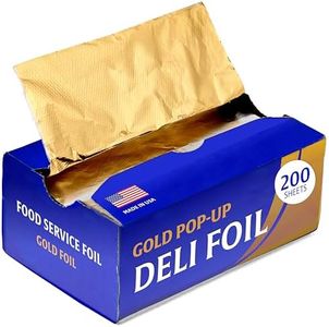 200 Count Pre-Cut Gold Aluminum Foil Sheets, 9” Gold Pop Up Foil Sheets for Restaurant, Disposable Foil Sheets for Food Wrapping, Gold Foil Sheets for Hair Highlighting, Stock Your Home