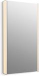 KOHLER K-81148-SLE-DA Maxstow Medicine Cabinet with LED Light, Mirror Door & Staggered Shelves, Rectangular Frame, 22" x 40"