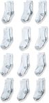 Hanes boys 12 Pack Crew Socks, White, Medium Shoe Size 9-2.5 US