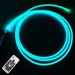 FOPLIT 6mm LED Fiber Optic Lights for Room DIY Decoration - USB RGB Color Change Remote Controller Side Glow Plastic Optical Fibre Illuminator Kits (3.3 Yards (3 Meters))