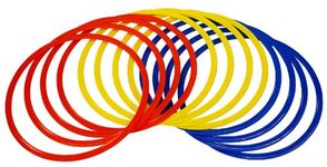 Precision Training Speed Agility Rings Hoops - Red/Yellow/Blue, 45 Cm