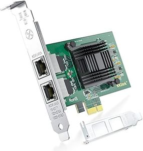 Dual Port NIC, Gigabit Ethernet Converged Network Server Adapter Card with Intel 82576 Controller Chip, Dual RJ45 Copper Ports, Compatible for Intel E1G42ET, PCI Express 2.1 X1