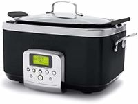 GreenPan 6QT Slow Cooker with Hard Anodized Pot, Presets to Brown Saute and Steam, Healthy Ceramic Nonstick and Dishwasher Safe Parts, Easy-to-use LED Display, Black