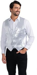 Dress Up America Sequin Vest for Men and Women - Adults Shiny Dance Vest - Disco Party Costume Vests