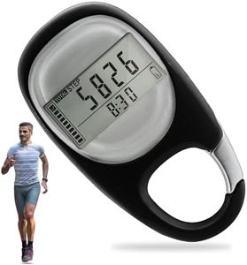 Hojalis Podometre Marche 3D, Podomètre numérique 3D avec Mousqueton, Mini Podomètre, Podomètre de Poche, Compteur de Pas de podomètre de Marche Simple, pour Marche, Course, Randonnée (Noire)