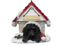 Black Labradoodle Ornament A Great Gift For Black Labradoodle Owners Hand Painted and Easily Personalized "Doghouse Ornament" With Magnetic Back for Christmas