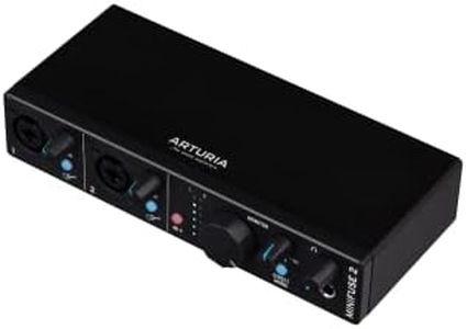 Arturia - MiniFuse 2 - Compact USB Audio & MIDI Interface with Creative Software for Recording, Production, Podcasting, Guitar - Black