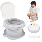 Bebamour Baby Potty Training Toilet Seat Portable Potty for Toddlers Travel Potty for Boys and Girls with Potty Liners, Penguins