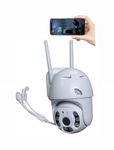 WIFI CAMERA Wi-Fi Smart Outdoor 360° PTZ Camera with Live Monitoring| Two-Way Audio| Motion Detection| Alarm |SD Card Recording| Cloud Storage | Full-Color Night Vision | IP66 All Weather Proof