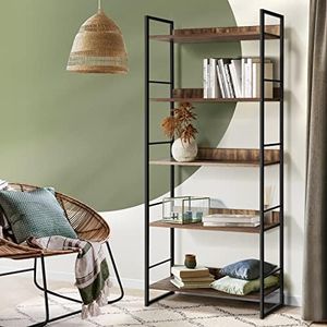 Oikiture 5 Tier Bookshelf Storage Bookcase Display Shelf