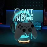 Headphone Controller Stand Light up, 16 Colors 3D LED Lights Headset Gamepad Holder, Game Controller Hanger for All Universal Gaming PC Accessories, Xbox PS4 PS5 Nintendo ONE Switch