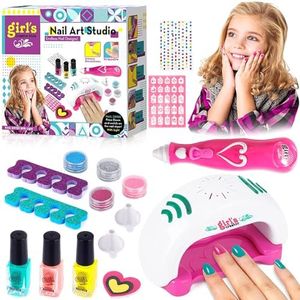 AQXONG Set di Nail Art Creativo per Bambini, Regalo Ragazza 6 7 8 9 10 Anni - Smalto per Unghie Idrosolubile - Sicuro e non Irritante - Kit Smalto per Unghie per Bambini - 16PCS