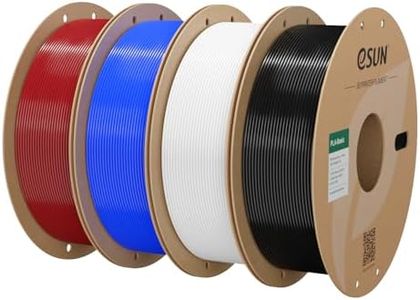 eSUN PLA Basic Filament 1.75mm, 3D Printer Filament High Speed PLA for Fast Printing, 1KG Spool, 4 Spools 3D Printer Filament, Fire Engine Red + Blue + Cold White + Black