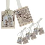 Scapulars Catholic, 3 Pack Bulk Brown Scapular of Our Lady of Mount Carmel, Escapularios Catolicos Scapular Catholic Gift for First Holy Communion, St Benedict Medal Pardon Crucifix Decoration
