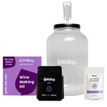 Brudo DIY Home Wine Making Kit - Includes 4 L Jar, Airlock, Sanitiser, Yeast, Yeast Nutrients, Clarifier- All Equipments to Make 5 Bottles of Wine in Simple Steps