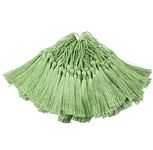 100pcs 13cm/5 Inch Silky Floss bookmark Tassels with 2-Inch Cord Loop and Small Chinese Knot for Jewelry Making, Souvenir, Bookmarks, DIY Craft Accessory (Light Oliver)