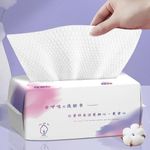 Face Clean Towels, 100 Count Disposable Biodegradable Facial Wash Cloth for Sensitive Skin, Lint- free Facial Tissue for Cleansing, Skincare and Makeup Remover, Dry Wipes
