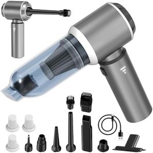 4-in-1 Car Vacuum Portable Cordless & Dust Buster, 20000pa High Power Wet Dry Handheld Vacuum Cordless Rechargeable, Mini Vacuums with 3 Reusable Filter for Car Home Office & Pet(Silver Gray)