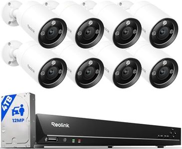REOLINK 12MP Security Camera System Commercial, 8pcs H.265 12MP PoE Security Cameras Wired Outdoor, Person Vehicle Pet Detection, Spotlight Color Night Vision, 16CH NVR 4TB HDD, RLK16-1200B8-A