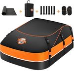 Sailnovo Car Roof Bag 21 Cubic Feet Foldable Roof Box, Soft Roof Box Storage for Most Cars with/without Roof Bars, Include 6 Reinforced Straps,6 Door Hooks,Anti-Slip Mat