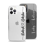 MITZVAH Silicone Personalised Case For iPhone 15 14 13 12 11 Pro Max Mini Xr Xs X 10 8 Plus 7 6S 6 Se Custom Name Transparent Clear Cover For Girls Boys (Pattern 8)