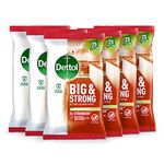 Dettol Big Wipes, Total 150 Wipes (6 Packs X 25), Heavy Duty Wipes, Ultra Grime Wipes, Kitchen Wipes, Kitchen Cleaner, Antibacterial, Disinfectant, Disinfectant Wipes, Household Cleaners