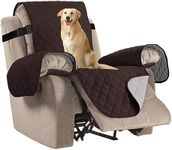 H.VERSAILTEX Water Repellent Recliner Chair Cover Reclining Slipcover for Living Room Recliner Furniture Protector with Elastic Strap Seat Width: 22" (Medium 79" L x 68" W, Brown/Beige)