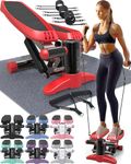 Steppers With Resistance Bands Set - Step Machine Exerciser for Home, Up-Down Stepper with LCD Monitor and Non-Slip Pedal - Perfect For Full Body Training - by Nordic Lifting