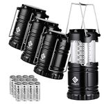 Etekcity Lantern Camping Lantern 4 Pack , Battery Powered Lights for Power Outages, Home Emergency, Hiking, Hurricane, Batteries Included